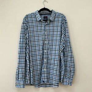 UNTUCKit Blue and White Plaid Casual Button Down Shirt XXXLC